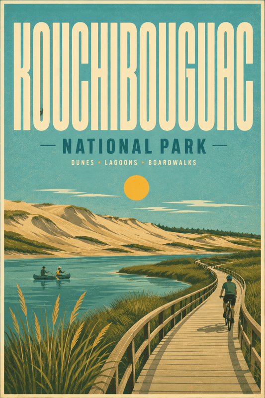 Affiche vintage Kouchibouguac National Park – Poster de voyage rétro, Kouchibouguac National Park, Canada, AMÉRIQUE DU NORD