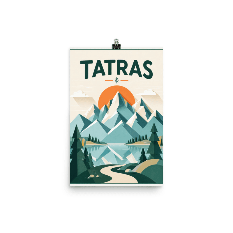 Affiche vintage Tatras – Poster de voyage rétro, Montagnes et Forêt de Pins, POLOGNE