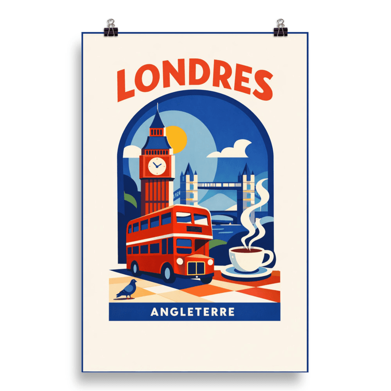Affiche vintage Londres – Poster de voyage rétro, Angleterre
