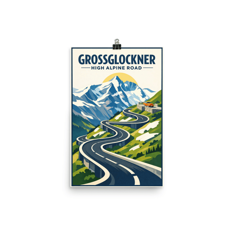 Affiche vintage Grossglockner – Poster de voyage rétro, High Alpine Road, AUTRICHE