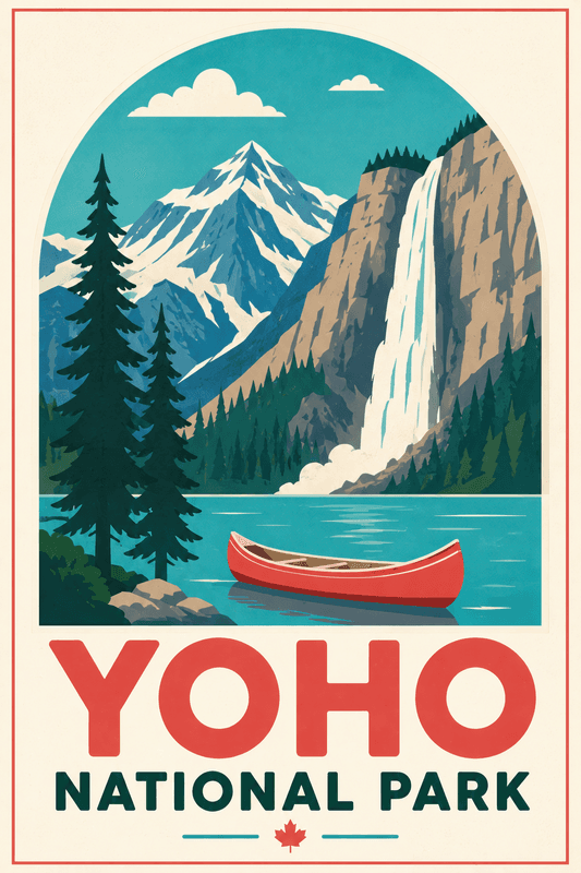Affiche vintage Yoho National Park – Poster de voyage rétro, Yoho National Park, Canada, AMÉRIQUE DU NORD