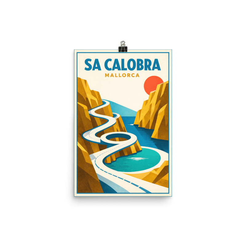 Affiche vintage Sa Calobra Mallorca – Poster de voyage rétro, Torrent de Pareis, Îles Baléares, Espagne