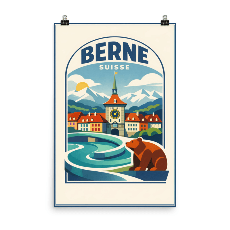 Affiche vintage Berne – Poster de voyage rétro, Suisse